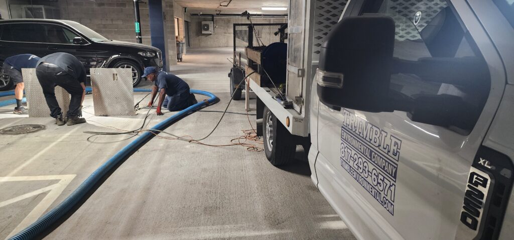 Trimble Environmental crew performing lift station pumping