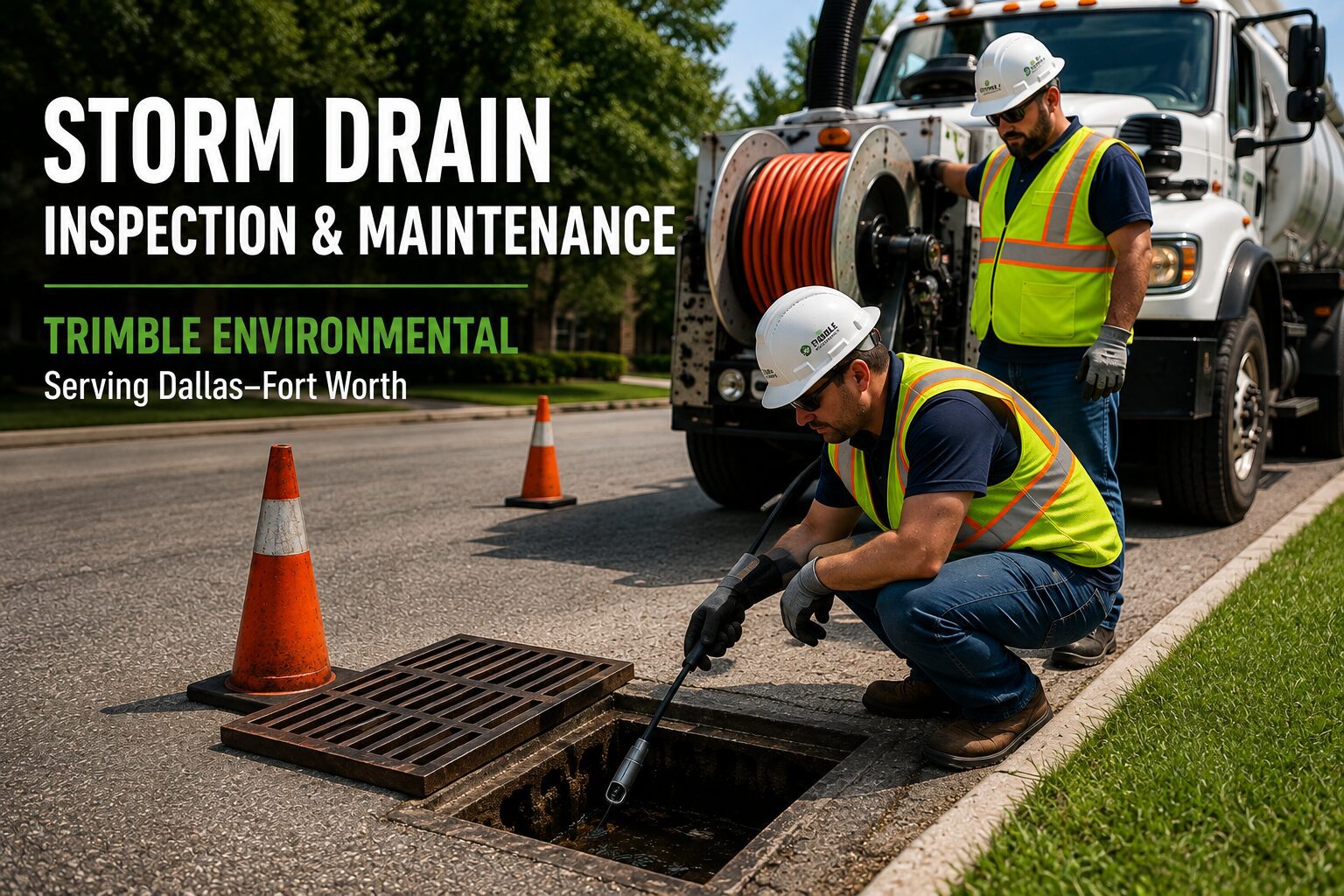 Storm drain inspection Dallas Fort Worth - Trimble Environmental